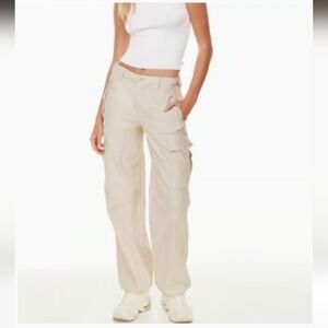 Tna Surplus Divison Womens Khaiki Utlity Cargo Relaxed Baggy Pants Size 4